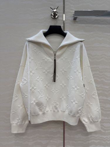 エンボス モノグラム ハーフジップ プルオーバー ルイ・ヴィトン Tシャツ コピー ホワイト