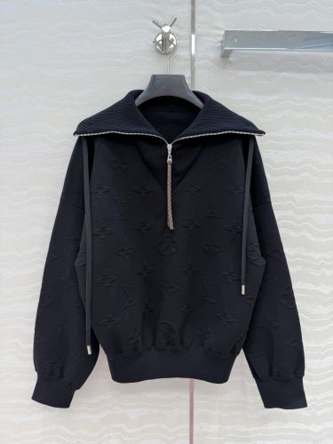 エンボス モノグラム ハーフジップ プルオーバー ルイ・ヴィトン Tシャツ コピー ブラック