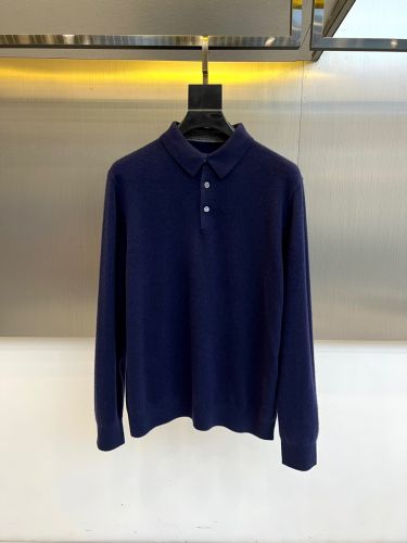 合わせやすい エルメス ニット 偽物 シンプル ウール ニットポロ ブルー