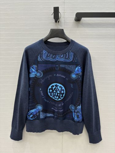 エルメス セーター コピー おしゃれ プリント クルーネック プルオーバー 