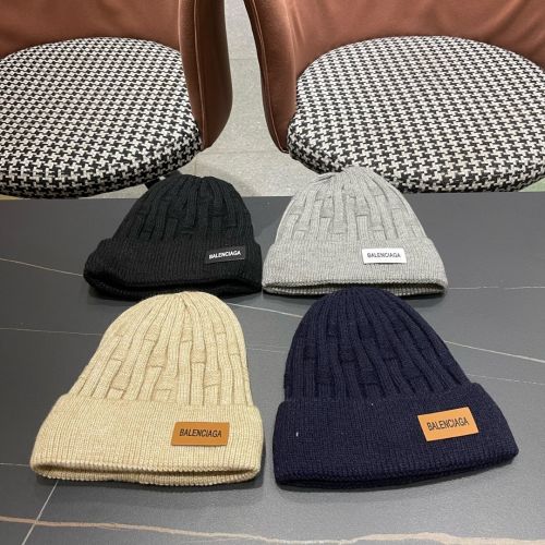 秋冬 ロゴパッチ ビーニー バレンシアガ キャップ 偽物 ニットキャップ ユニセックス