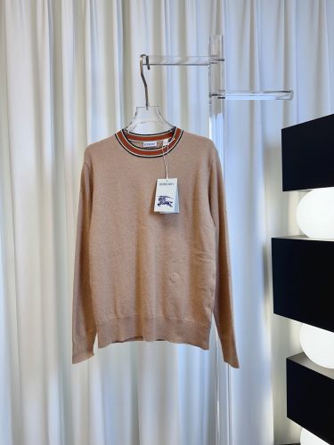 おしゃれ クルーネック カシミヤ ニット バーバリー セーター 偽物 キャメル