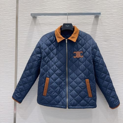 トリオンフ キルティングジャケット セリーヌ ジャケット コピー ネイビー
