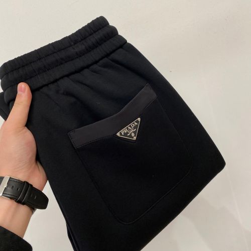 カジュアル 合わせやすい 定番 スウェットパンツ プラダ パンツ 偽物 ブラック