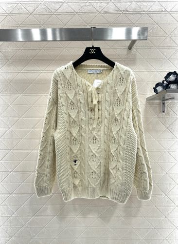 上品 カジュアル レースアップ ニットセーター クリスチャン・ディオール セーター 偽物