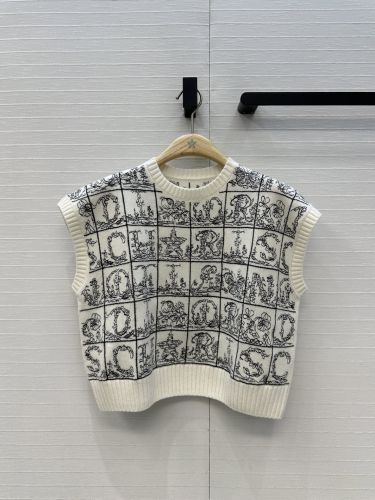 Dior Alphabet カシミヤ セーターベスト クリスチャン・ディオール ニット 偽物