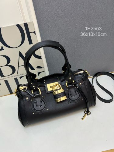 CHLOE グレインレザー PADDINGTONバッグ クロエ スーパーコピー ブラック
