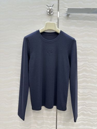 アナグラム刺繍 ロエベ Tシャツ 偽物 シンプル 長袖Tシャツ トップス