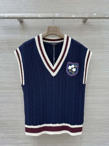 エレガント☆ CHANEL ニットベスト 26C クルーズ シャネル コピー ネイビー