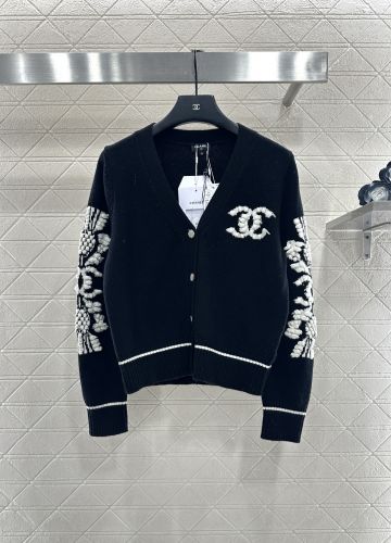 カシミヤ Vネック カーディガン シャネル ニット コピー ブラック