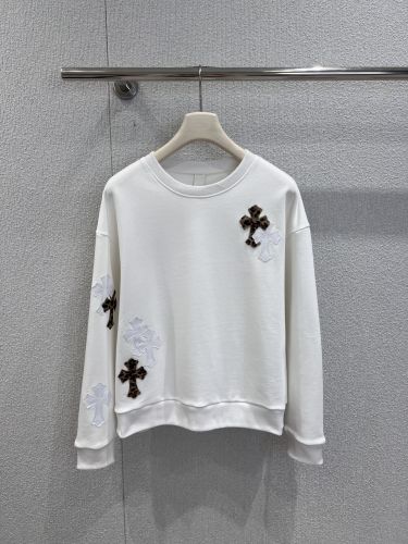 クロスパッチ コットン スウェットシャツ クロムハーツ Tシャツ 偽物 ホワイト