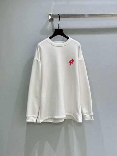 バックプリント 長袖Tシャツ クロムハーツ Tシャツ 偽物 コットン ホワイト