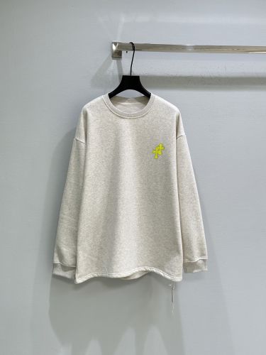 バックプリント 長袖Tシャツ クロムハーツ Tシャツ 偽物 コットン グレー