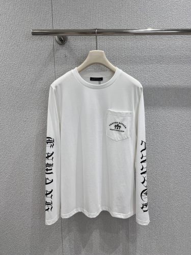 カジュアル プリント ロングスリーブTシャツ クロムハーツ Tシャツ 偽物 コットン ホワイト