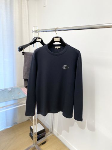 シンプル 合わせやすい モンクレール Tシャツ 偽物 クルーネック 長袖Tシャツ ダークグレー