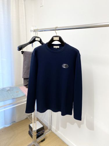 合わせやすい シンプル モンクレール Tシャツ 偽物 クルーネック 長袖Tシャツ ネイビー