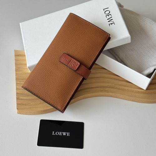 二つ折り ロングウォレット ロエベ 財布 偽物 アナグラム 長財布 ブラウン