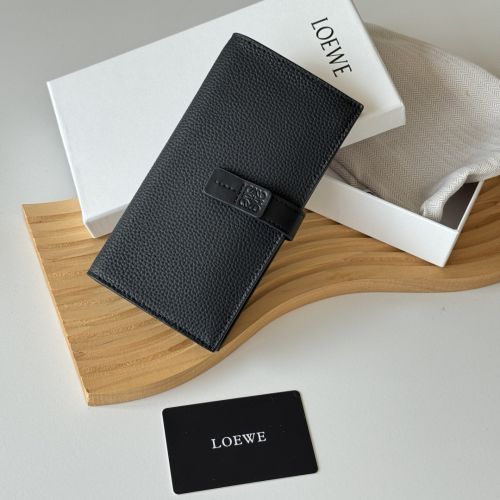 アナグラム 二つ折り ロングウォレット ロエベ 財布 偽物 長財布 ブラック