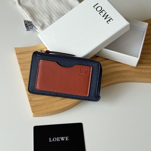 ロエベ 財布 偽物 人気 おしゃれ 上品 コインケース カードケース ネイビー