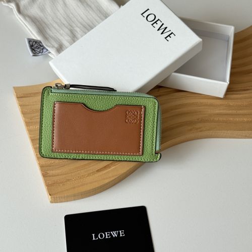 ロエベ 財布 偽物 人気 おしゃれ 上品 コインケース カードケース グリーン
