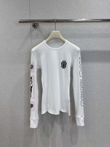 スタイリッシュ コットン ロングスリーブTシャツ クロムハーツ Tシャツ コピー ホワイト