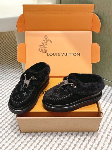 秋冬 大人気 LV SKI コルティナ ミュール ルイ・ヴィトン スーパーコピー ブラック