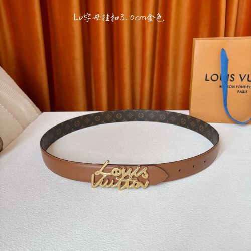 ルイ・ヴィトン ベスト スーパーコピー ベルト･LV スクリプト 30MM ブラウン