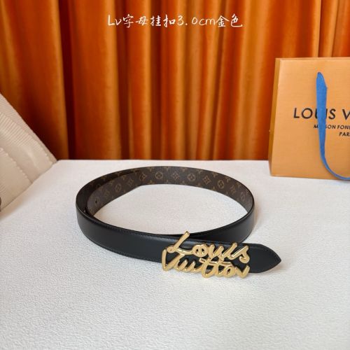 ベルト･LV スクリプト 30MM ルイ・ヴィトン ベルト スーパーコピー ブラック