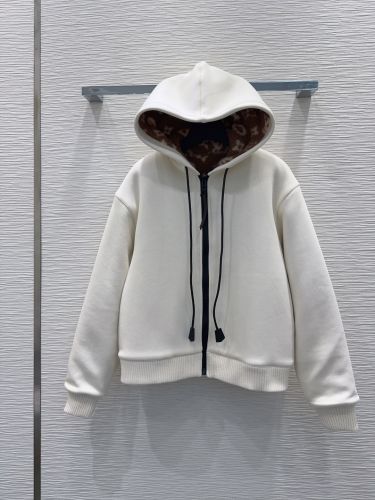 裏ボア フード付きジャケット ルイ・ヴィトン ジャケット スーパーコピー ホワイト