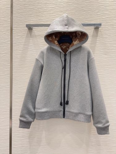 裏ボア フード付きジャケット ルイ・ヴィトン ジャケット スーパーコピー グレー