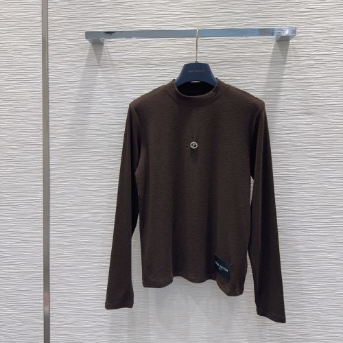 シンプル 着回し カットソー ルイ・ヴィトン Tシャツ 偽物 コットンブレンド ブラウン