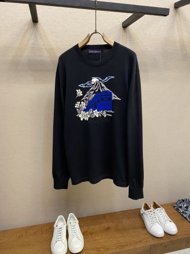 ニット ロングスリーブクルーネック ルイ・ヴィトン セーター コピー ブラック