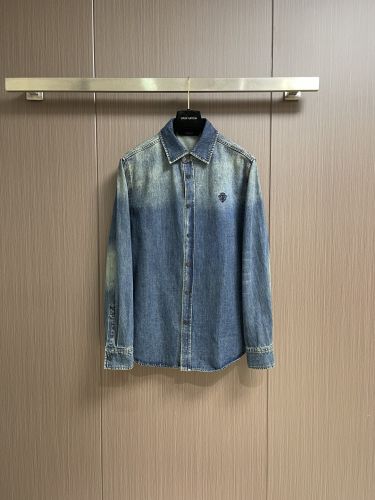 定番 カジュアル デニムシャツ グッチ シャツ 偽物 刺繍入り ユニセックス