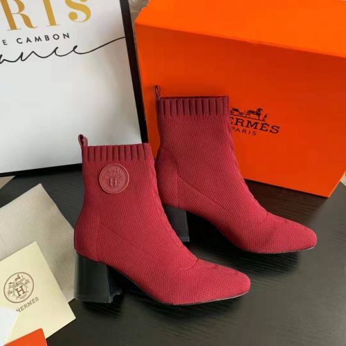 HERMES エルメス ジェナ ショートブーツ コピー アンクルブーツ レッド