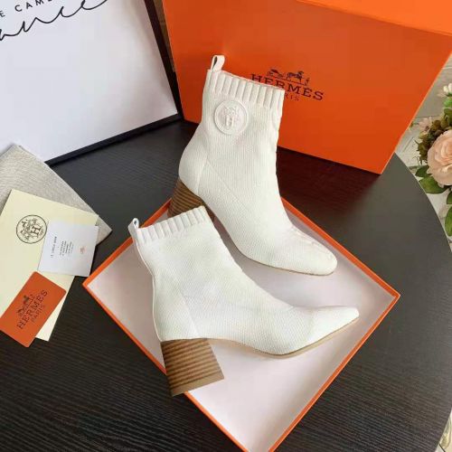 HERMES エルメス ジェナ ショートブーツ コピー アンクルブーツ ホワイト