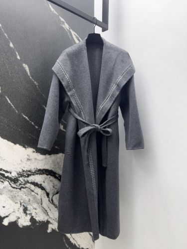 上品 エレガント ベルト付き ロングコート エルメス 偽物 合わせやすい グレー