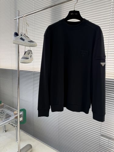 シンプル カジュアル スウェットシャツ プラダ Tシャツ 偽物 ブラック