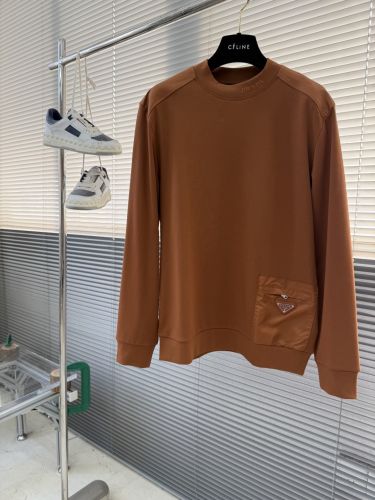 プラダ Tシャツ 偽物 シンプル カジュアル スウェットシャツ ブラウン