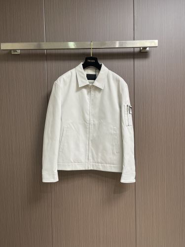 洗練された ダウン入りシャツジャケット プラダ ジャケット 偽物