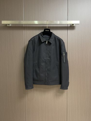 洗練された プラダ ジャケット 偽物 ダウン入りシャツジャケット ブラック