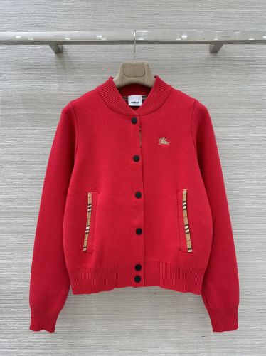 ウール＆カシミヤ ボンバーカーディガン バーバリー ジャケット コピー レッド