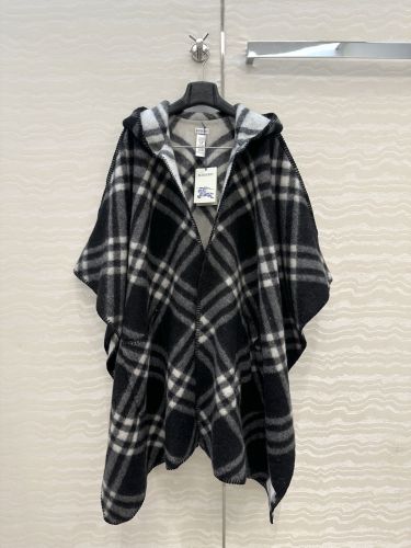 リバーシブル チェック カシミヤケープ バーバリー ジャケット コピー ブラック