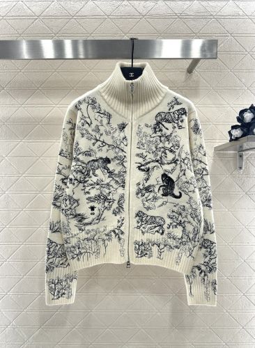 ダブルジップウール カーディガン クリスチャン・ディオール ニット