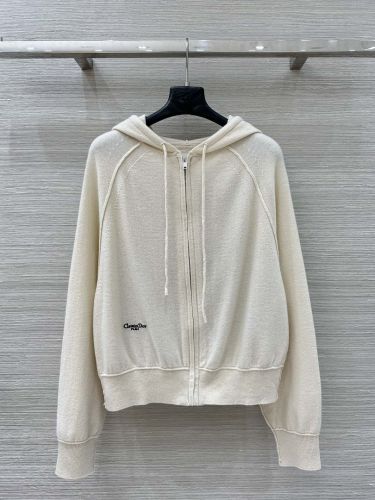 ウール＆カシミヤ フード付き ジップカーディガン クリスチャン・ディオール ニット コピー ベージュ