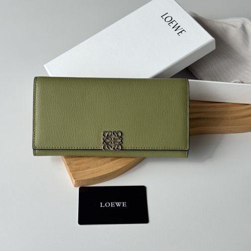 アナグラム コンティネンタル ウォレット ロエベ 財布 スーパーコピー グリーン