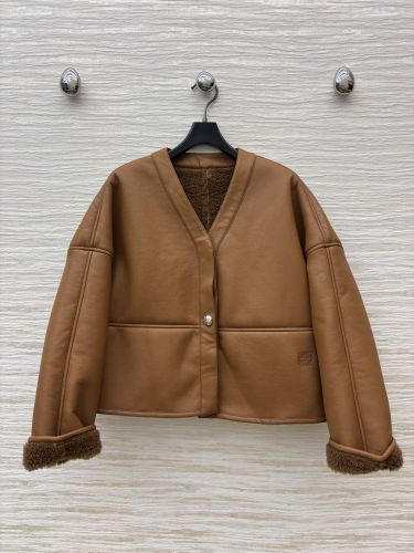 ロエベ ジャケット スーパーコピー ペブル カーディガン シアリング ブラウン