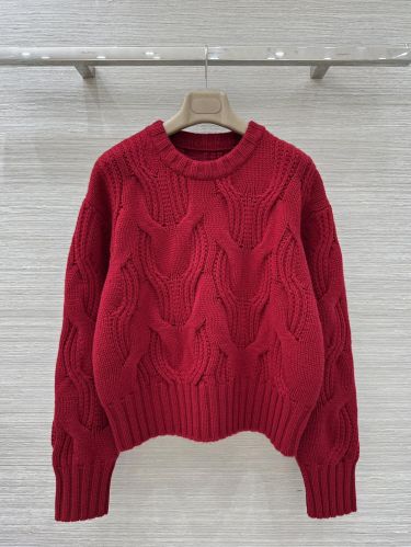 ウール＆カシミヤ ケーブル編み セーター ボッテガ・ヴェネタ スーパーコピー レッド