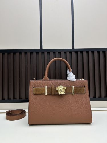 メドゥーサ ハンドバッグ ヴェルサーチェ バッグ 偽物 レザー＆スエード ブラウン