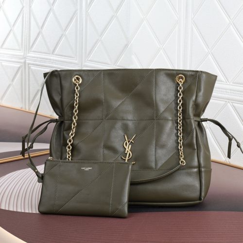 人気 YSL ジェイミー ショッピング イヴ・サンローラン バッグ コピー レザー グリーン