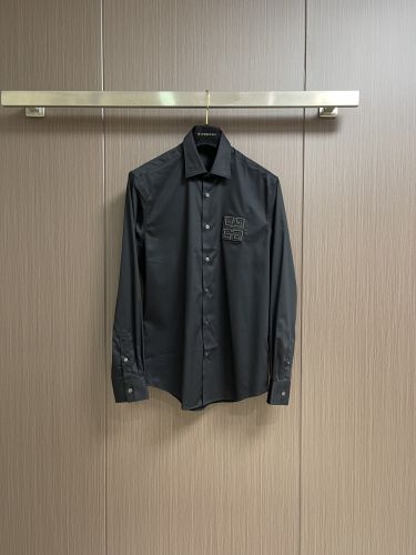 ジバンシィ シャツ 偽物 上品 エレガント コットン 長袖シャツ ブラック